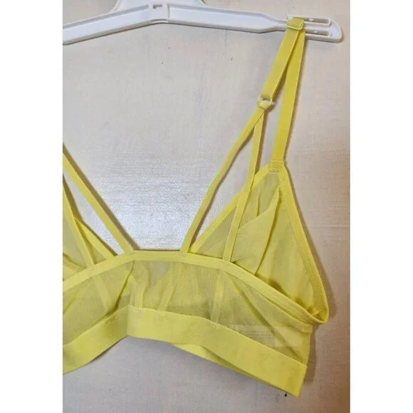 New Auden Women's Lime Green Sheer Wireless Bralette Adjustable Straps Size M - Picture 4 of 4